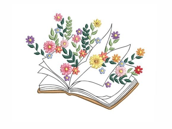 Flower Book Embroidery Design