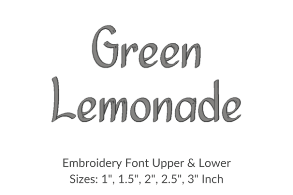 Green Lemonade Font Embroidery Design