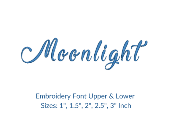 Moonlight Font Embroidery Design