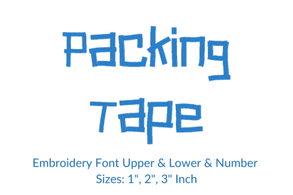Packing Tape Font Embroidery Design